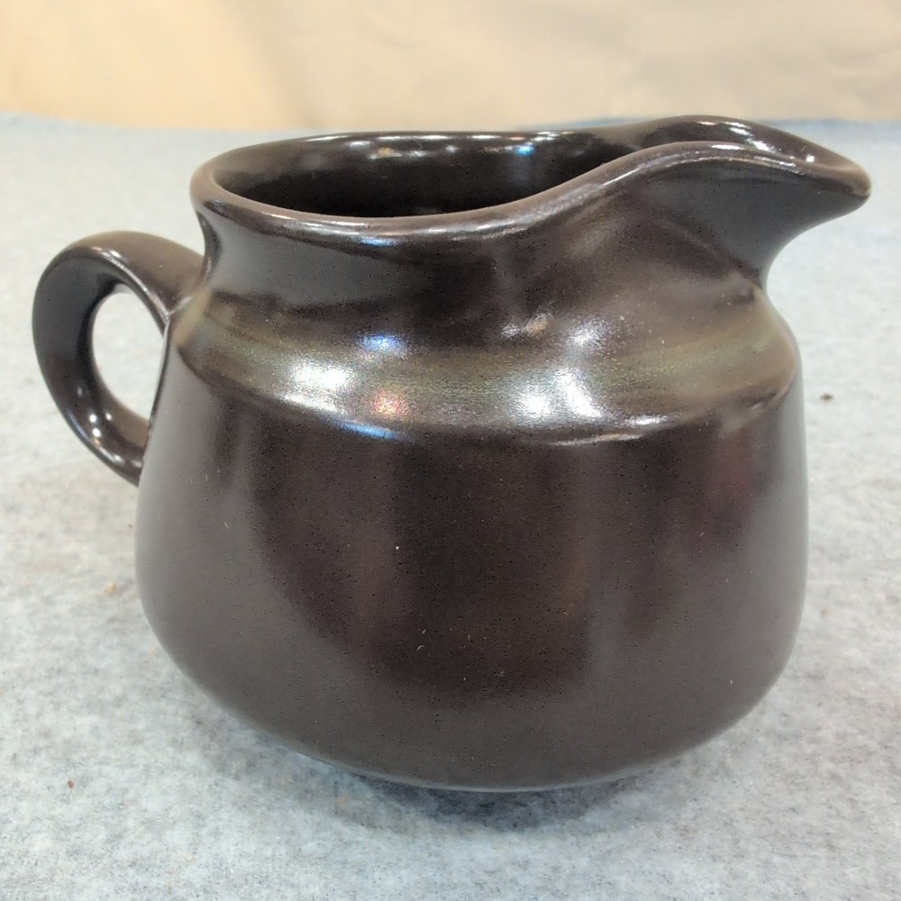 Franciscan Interpace Earthenware Creamer Pitcher Dark Brown Mid Century Modern - Picture 1 of 7